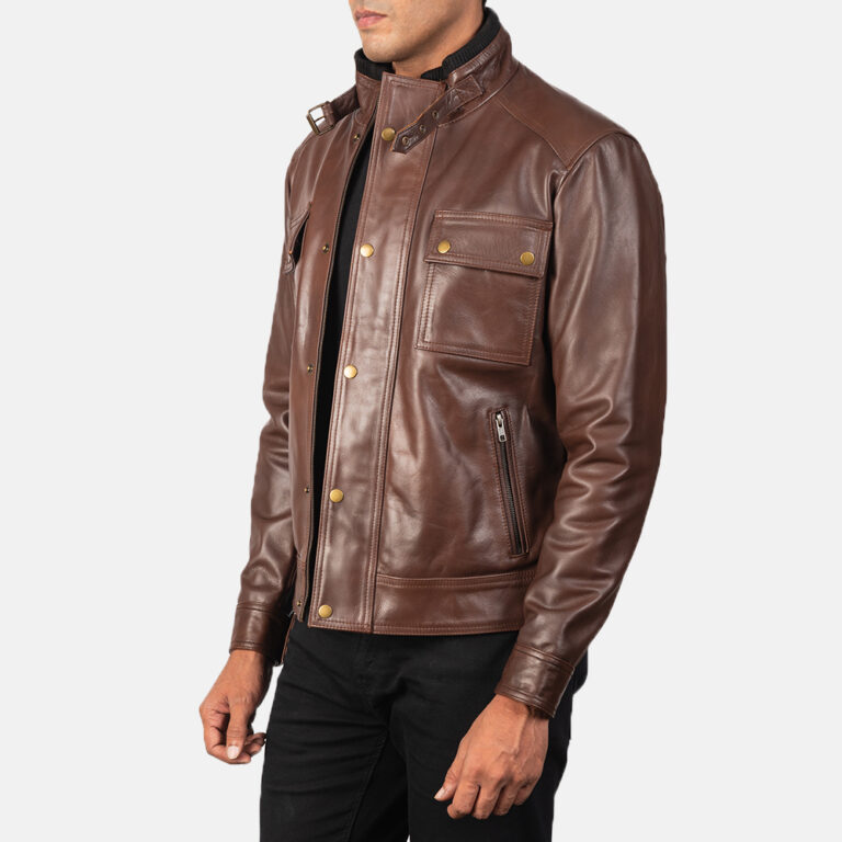 Mens Darren Brown Leather Biker Jacket6326-3-1568715933117